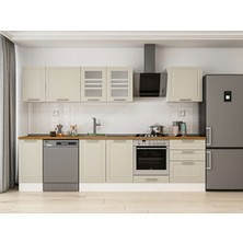 Alvinka 300X210 cm Klasik Mebran Mutfak Dolabı M-E80S40S60-3 Kumtaşı - Suntalam
