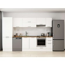 Alvinka 300X210 cm Klasik Mebran Mutfak Dolabı MB-E80B60S40-1 Beyaz - Suntalam