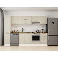 Alvinka 300X210 cm Klasik Mebran Mutfak Dolabı MB-E90B40S50-1 Kumtaşı - Mdf