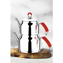 PremiumPort Büyük Boy Paslanmaz Çelik 304 Kalite Bakalit Kulp Çaydanlık