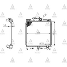 Maher RADYATÖR SU CIVIC 1992-2000 16MM M-T BRAZING 19010 P01 003