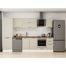 Alvinka 300X210 cm Klasik Mebran Mutfak Dolabı MB-E80B60S40-2 Kumtaşı - Mdf