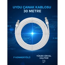 Özbience 30 Metre Uydu Anten Kablosu F Konnektörlü, 64 Tel, Yüksek Kalite Ürün