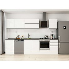 Alvinka 300X210 cm High Gloss Mutfak Dolabı M-E80S50S50-2 Beyaz - Suntalam