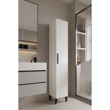 Aymobsan Mundo Tek Kapılı Banyo Dolabı Çok Amaçlı Dolap - Beyaz