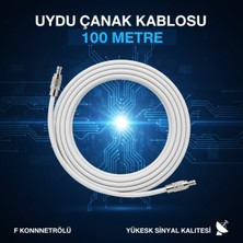 Özbience 100 Metre Uydu Anten Kablosu, F Konnektörlü, 64 Tel, Yüksek Kaliteli Ürün