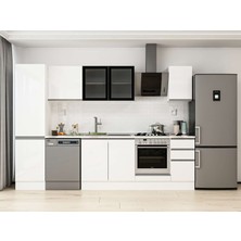 Alvinka 300X210 cm High Gloss Mutfak Dolabı MB-E90B50S40-3 Beyaz - Mdf