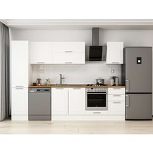 Alvinka 300X210 cm Klasik Mebran Mutfak Dolabı MB-E90B45S45-2 Beyaz - Suntalam