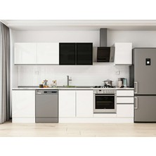 Alvinka 305X210 cm High Gloss Mutfak Dolabı M-E80S60S45-3 Beyaz - Suntalam