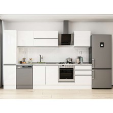 Alvinka 305X210 cm High Gloss Mutfak Dolabı MB-E80B45S60-2 Beyaz - Mdf