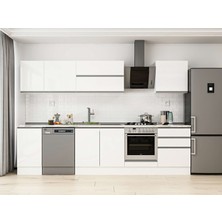 Alvinka 305X210 cm High Gloss Mutfak Dolabı M-E80S45S60-2 Beyaz - Suntalam