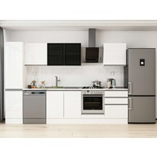 Alvinka 305X210 cm High Gloss Mutfak Dolabı MB-E80B45S60-3 Beyaz - Mdf