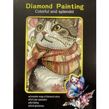 Elegantshop 5d Yapışan Boncuk Goblen Mozaik Tablo Pano 15*20 cm Kedi