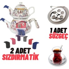 PremiumPort Mor Çay Süzgeci ve Sızdırmaz Seti – Pratik ve Şık Çay Keyfi