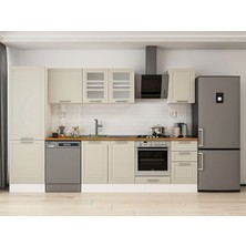 Alvinka 305X210 cm Klasik Mebran Mutfak Dolabı MB-E80B60S45-3 Kumtaşı - Suntalam