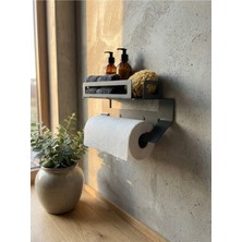 Metal Duvar Tipi Çok Amaçlı Banyo Rafı ve Kağıt Havluluk - Yapışkanlı & Vidalı Montaj