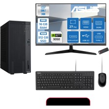 Asus Expertcenter P500MV Intel® Core™ Ultra 7 240H 5.2ghz Aı 16GB Ddr5 512GB SSD 27"120Hz 6GB/RTX3050 Freedos Mini Tower Masaüstü Bilgisayar E724016512B0D23F02+ZETTAUSBBELLEK