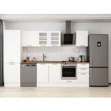 Alvinka 305X210 cm Klasik Mebran Mutfak Dolabı MB-E80B60S45-3 Beyaz - Suntalam