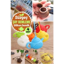 PremiumPort 4'lü Silikon Çay Süzgeci Seti, Pratik ve Şık Mutfak Aksesuarı