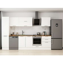 Alvinka 305X210 cm Klasik Mebran Mutfak Dolabı MB-E80B45S60-2 Beyaz - Mdf