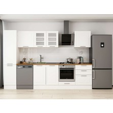 Alvinka 305X210 cm Klasik Mebran Mutfak Dolabı MB-E80B45S60-3 Beyaz - Mdf