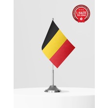 Bilsan Belçika Tekli Masa Bayrağı Set - Saten Kumaş