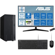 Asus Expertcenter P500MV Intel® Core™ Ultra 5 210H 4.8ghz Aı 48GB Ddr5 1tb SSD 27" 120Hz 6GB/RTX3050 WIN11PRO Mini Tower Masaüstü Bilgisayar E52108512B0D23P18+ZETTAUSBBELLEK