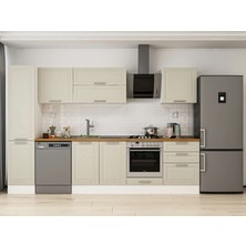 Alvinka 305X210 cm Klasik Mebran Mutfak Dolabı MB-E80B45S60-2 Kumtaşı - Mdf