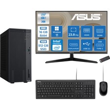Asus Expertcenter P500MV Intel® Core™ Ultra 7 240H 5.2ghz Aı 16GB Ddr5 512GB SSD 23.8"120Hz Intel® Graphics WIN11HOME Mini Tower Masaüstü Bilgisayar D724016512B0DH02+ZETTAUSBBELLEK