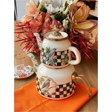 PremiumPort Parlak Emaye Çaydanlık, Şık ve Dayanıklı Tasarım, Hızlı Isınır