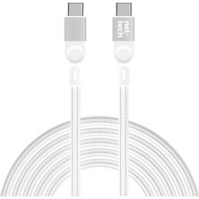 Nettech NT-DC54 Magnetic 100W Ip Örgü 100 cm Type-C To Type-C Şarj ve Data Kablosu