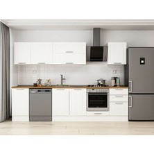 Alvinka 305X210 cm Klasik Mebran Mutfak Dolabı M-E90S45S50-2 Beyaz - Mdf