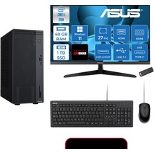 Asus Expertcenter P500MV Intel® Core™ Ultra 5 210H 4.8ghz Aı 48GB Ddr5 1tb SSD 27" 120Hz 4GB/RX550  WIN11HOME Mini Tower Masaüstü Bilgisayar E52108512B0D21H18+ZETTAUSBBELLEK