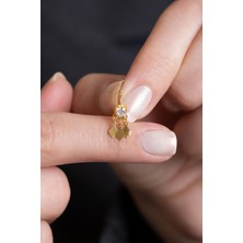Bayar Gold 14 Ayar Altın Sallantılı Taşlı Halka Sıkıştırma Hızma