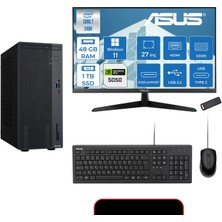 Asus Expertcenter P500MV Intel® Core™ Ultra 7 240H 5.2ghz Aı 48GB Ddr5 1tb SSD 27"120Hz 8GB/RTX5050 WIN11PRO Mini Tower Masaüstü Bilgisayar E724016512B0D27P18+ZETTAUSBBELLEK