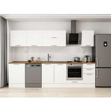 Alvinka 305X210 cm Klasik Mebran Mutfak Dolabı M-E80S60S45-2 Beyaz - Suntalam