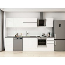 Alvinka 305X210 cm High Gloss Mutfak Dolabı M-E90S50S45-2 Beyaz - Mdf