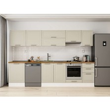 Alvinka 305X210 cm Klasik Mebran Mutfak Dolabı M-E80S60S45-1 Kumtaşı - Mdf