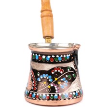 PremiumPort El Işçiliği Bakır Mine Işlemeli Şık Cezve, Dayanıklı ve Zarif Tasarım