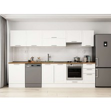 Alvinka 305X210 cm Klasik Mebran Mutfak Dolabı M-E80S60S45-1 Beyaz - Mdf