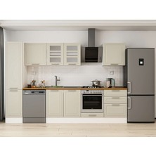 Alvinka 305X210 cm Klasik Mebran Mutfak Dolabı MB-E80B45S60-3 Kumtaşı - Mdf