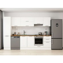 Alvinka 305X210 cm Klasik Mebran Mutfak Dolabı MB-E90B45S50-1 Beyaz - Suntalam