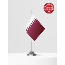 Bilsan Katar Tekli Masa Bayrağı Set - Saten Kumaş