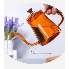 PremiumPort Ateşe Dayanıklı 600 ml Cam Borosilikat Kettle Ibrik Turuncu