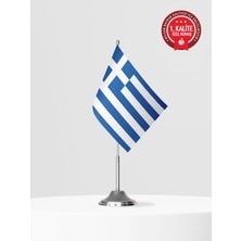 Bilsan Yunanistan Tekli Masa Bayrağı Set - Saten Kumaş