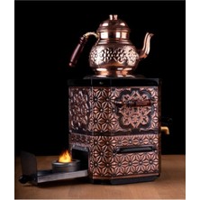 PremiumPort Bakır Semaver Seti, Jelli Demlik ile Şık ve Fonksiyonel Tüketim Malı