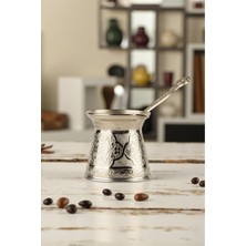 PremiumPort 6 Kişilik Döküm Cezve, Indüksiyon Uyumlu, Büyük Boy, Gümüş Renk