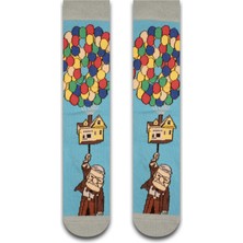 Neşeli Çoraplar Yukarı Bak Renkli Unisex Çorap