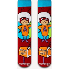 Neşeli Çoraplar Atom Karınca Renkli Çorap