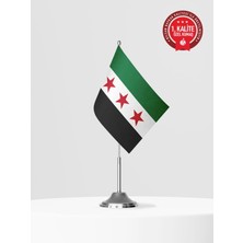 Bilsan Yeni Suriye Tekli Masa Bayrağı Set - Saten Kumaş
